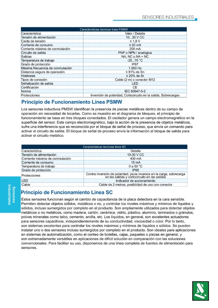 Portada de Características Técnicas Sensores Industriales.pdf